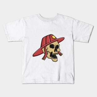 Fire Fighter Skull Kids T-Shirt